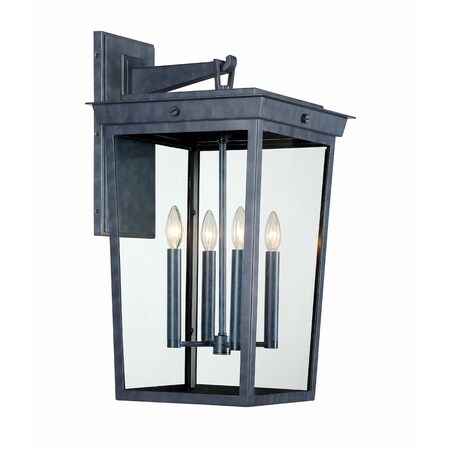 Crystorama Belmont 4 Light Graphite Outdoor Wall Mount BEL-A8064-GE